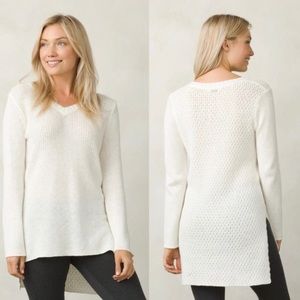 PrAna Deedra Organic Cotton Tunic Sweater White
